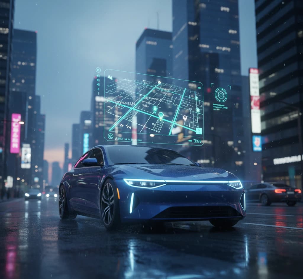 MapMetrics smart navigation interface displaying AI-powered route optimization and community-driven traffic insights